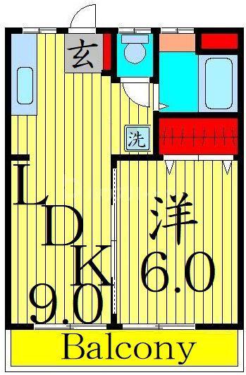 寿マンション(1LDK/2階)の間取り写真