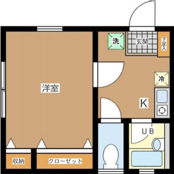 プティ アヴァンス(1K/1階)の間取り写真