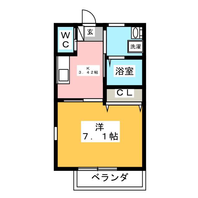 LUANA湘南(1K/3階)の間取り写真