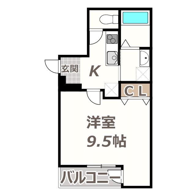 フジパレス山之内VI番館(1K/3階)の間取り写真