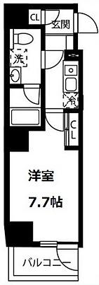 SKY RESIDENCE(1K/6階)の間取り写真