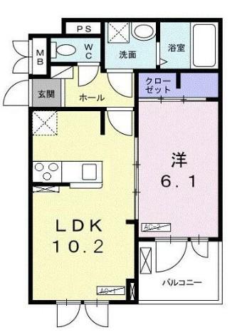 グレイスレジデンス(1LDK/2階)の間取り写真