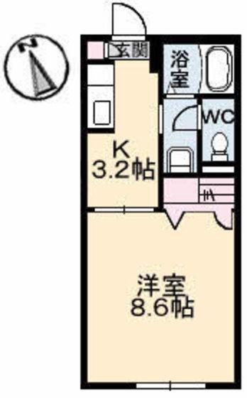 ポジーフラッツA棟(1K/1階)の間取り写真