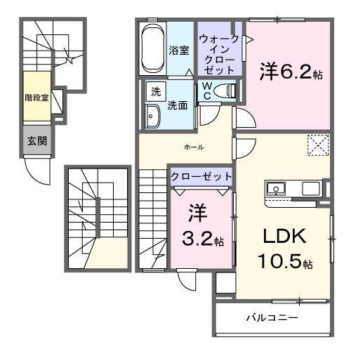 ＪＲ東海道本線 鴨宮駅 徒歩20分 3階建 新築(2LDK/3階)の間取り写真