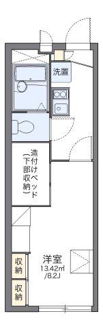 セジュール(1K/1階)の間取り写真