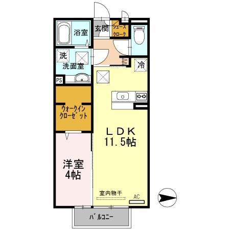 セジュールショコラ(1LDK/1階)の間取り写真