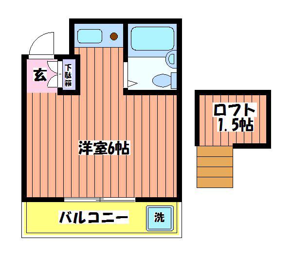 リラヴィレッジ(ワンルーム/2階)の間取り写真