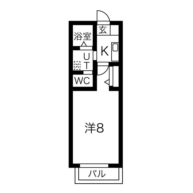 DIAS TOWN大清水(1K/2階)の間取り写真