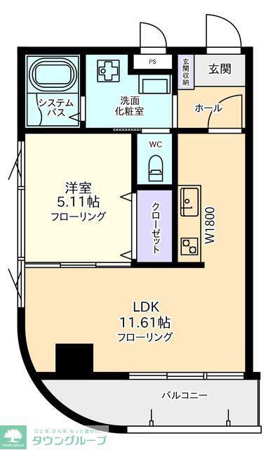 ヒルクレスト越谷(1LDK/5階)の間取り写真