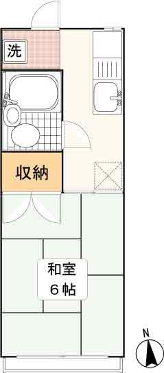 第二西本コーポ(1K/1階)の間取り写真