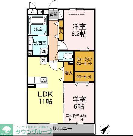 サンレモ(2LDK/3階)の間取り写真