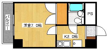 クレール東雲(1K/4階)の間取り写真