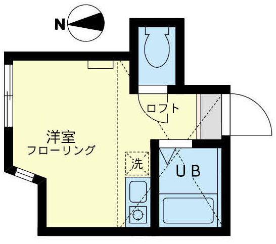 ユナイト根岸アルメニアの杜(ワンルーム/2階)の間取り写真
