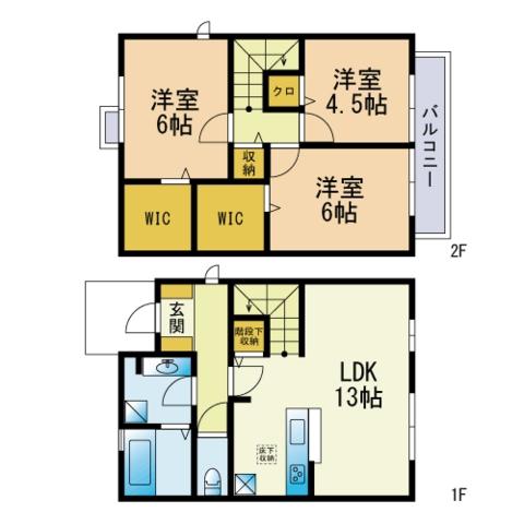 ラフィーナⅠ(3LDK/1階)の間取り写真