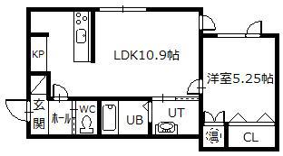 クオーク(1LDK/1階)の間取り写真