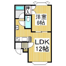 シティハイツ2(1LDK/1階)の間取り写真