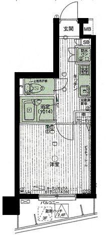 パークウェル文京千石(1K/1階)の間取り写真