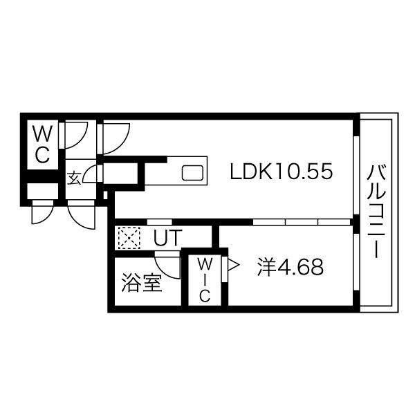 ロテュス(1LDK/1階)の間取り写真