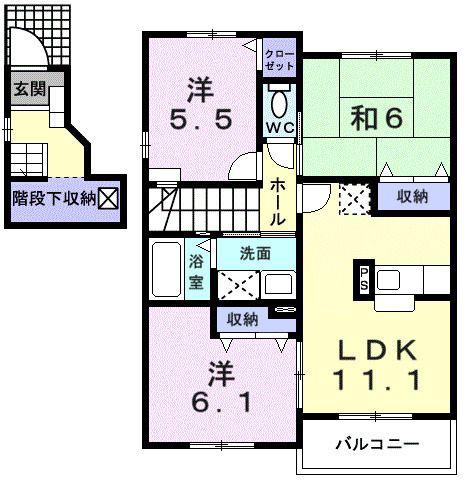 フィルグラット(3LDK/2階)の間取り写真