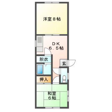 ロイヤルハイツ(2DK/1階)の間取り写真