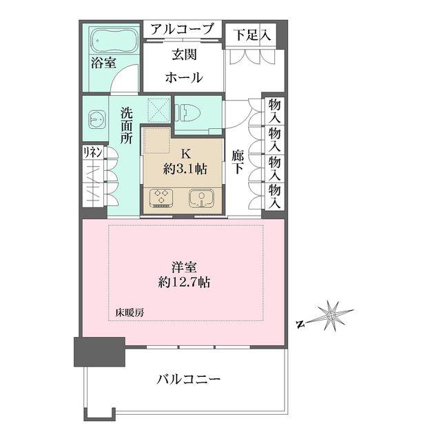 グラングリーン大阪 THE ノース RESIDENCE(1K/5階)の間取り写真