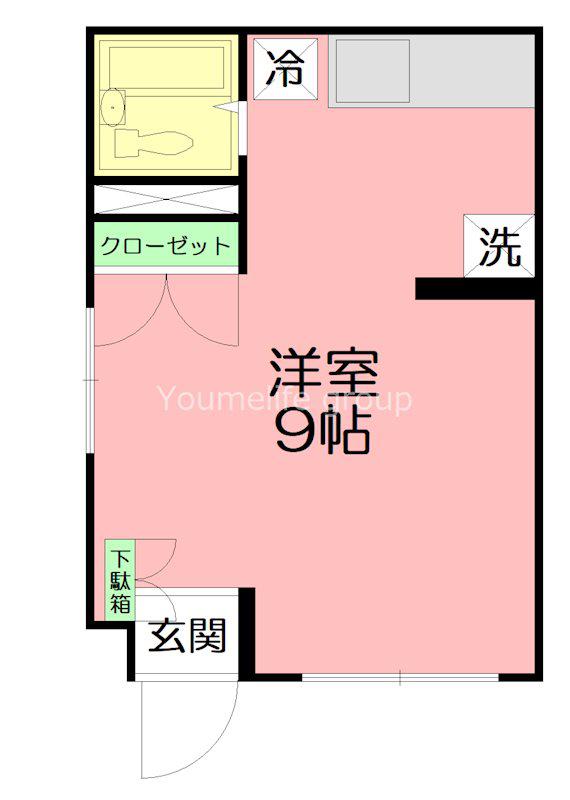 エクレールK真田(ワンルーム/1階)の間取り写真