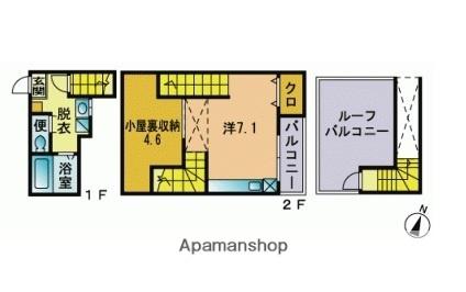 MAISONETIC34-倶楽部ハウスII(1K/2階)の間取り写真