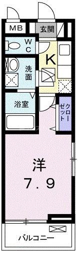ヴィラ ストリア(1K/1階)の間取り写真