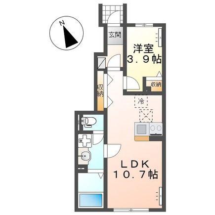 大槻町原田アパート(1LDK/1階)の間取り写真