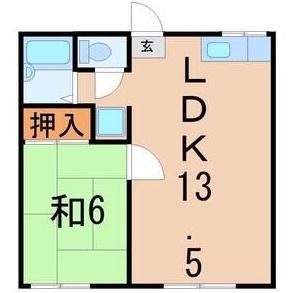 メゾンストークII(1LDK/1階)の間取り写真