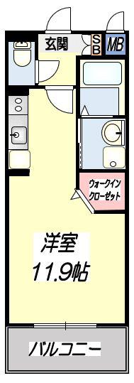 MA CHAMBRE(1K/5階)の間取り写真