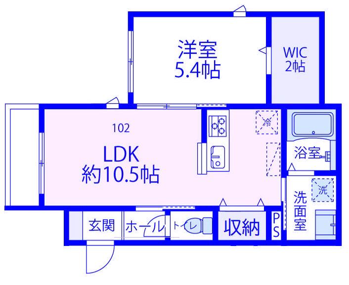 パストラーレ(1LDK/1階)の間取り写真