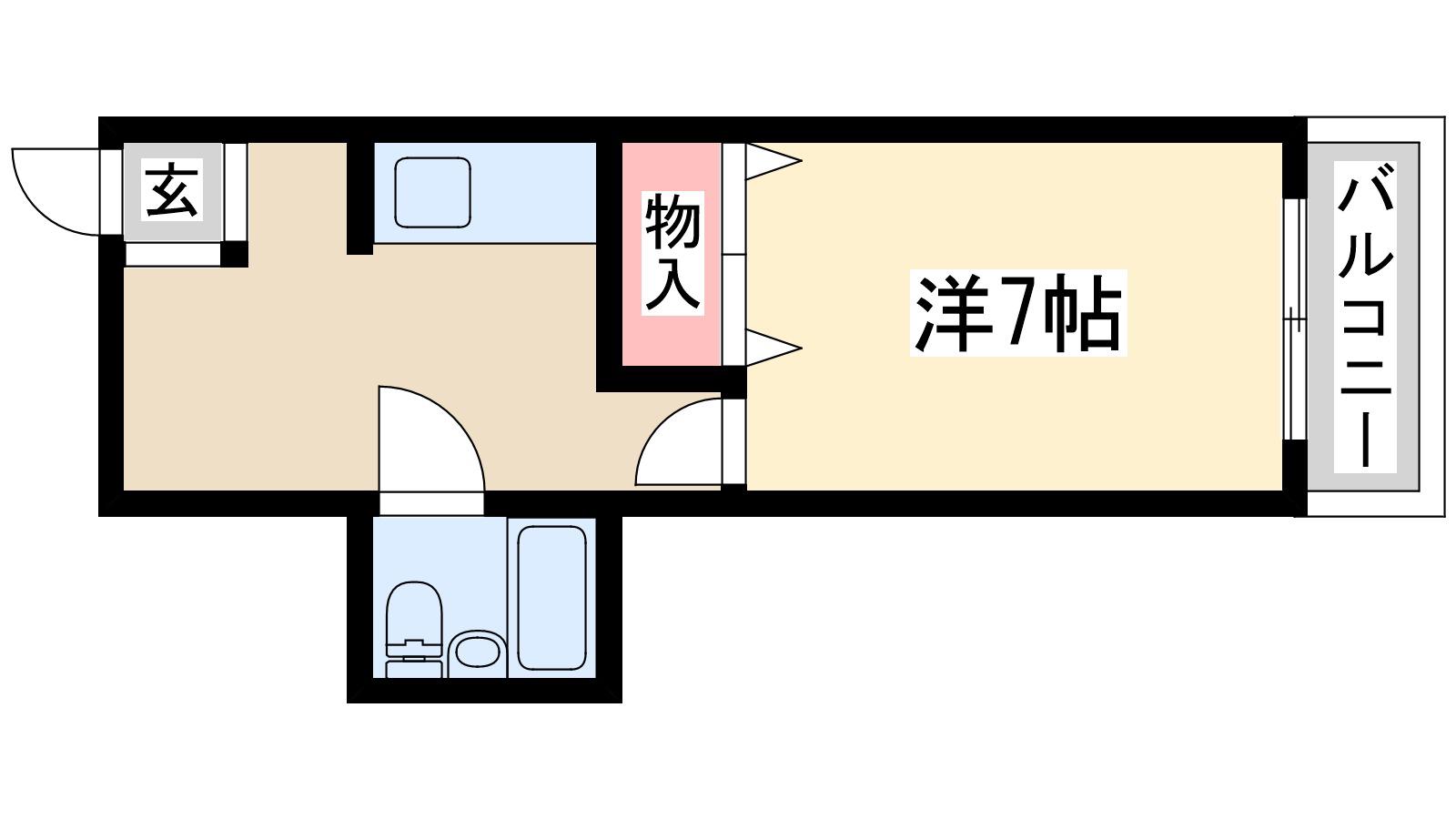 プルシャン西淡路(1K/3階)の間取り写真