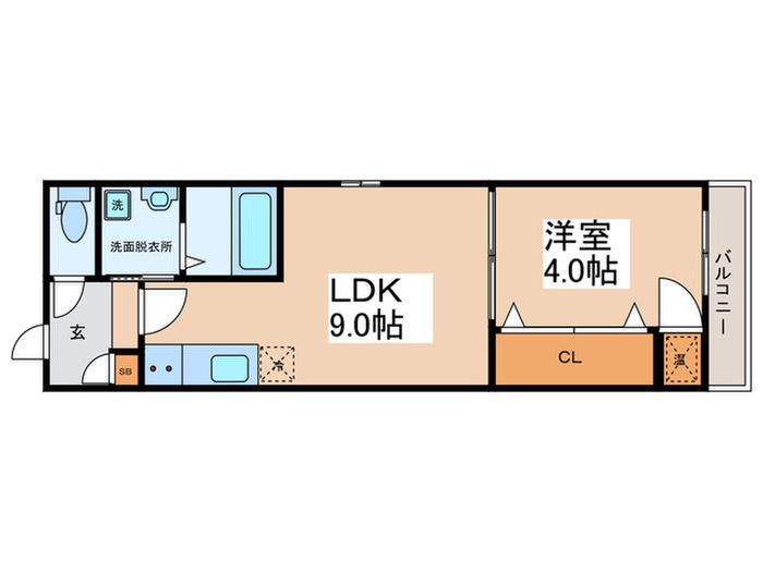 メゾンヴァンベール(1LDK/1階)の間取り写真