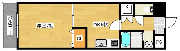アークトゥルス(1DK/5階)の間取り写真