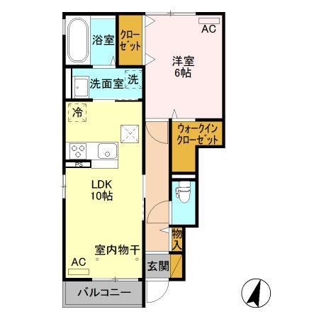 グラッツェ(1LDK/1階)の間取り写真