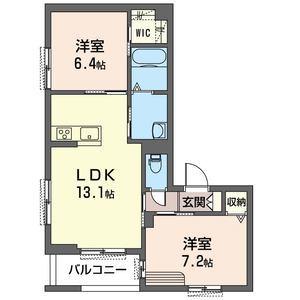 SUNNY HOUSE FUJI(2LDK/1階)の間取り写真
