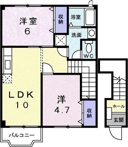 ブリッサ・モード(2LDK/2階)の間取り写真