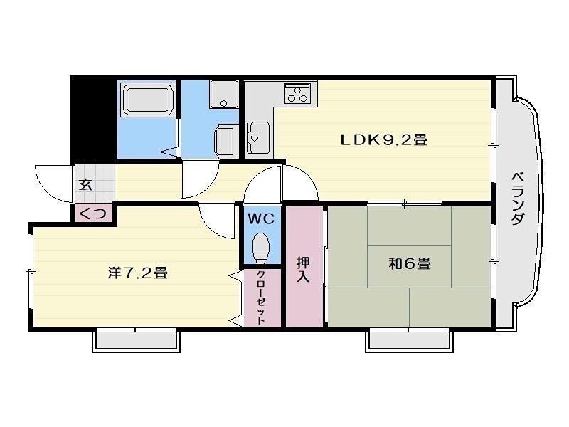 ラ・シェール(2LDK/2階)の間取り写真