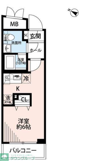 プレール・ドゥーク中野富士見町II(ワンルーム/3階)の間取り写真