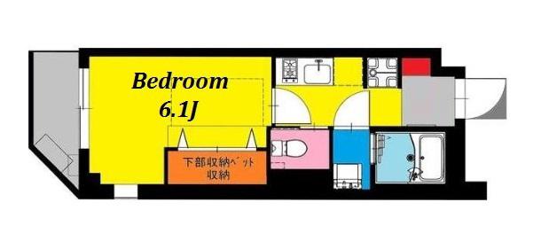 BCASA LAZOSAIWAI(1K/3階)の間取り写真