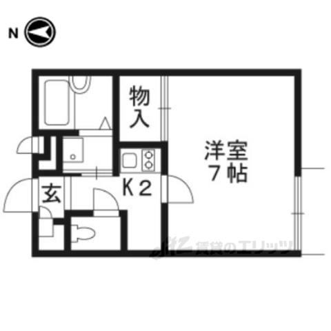 レオパレスKS蔭山(1K/1階)の間取り写真