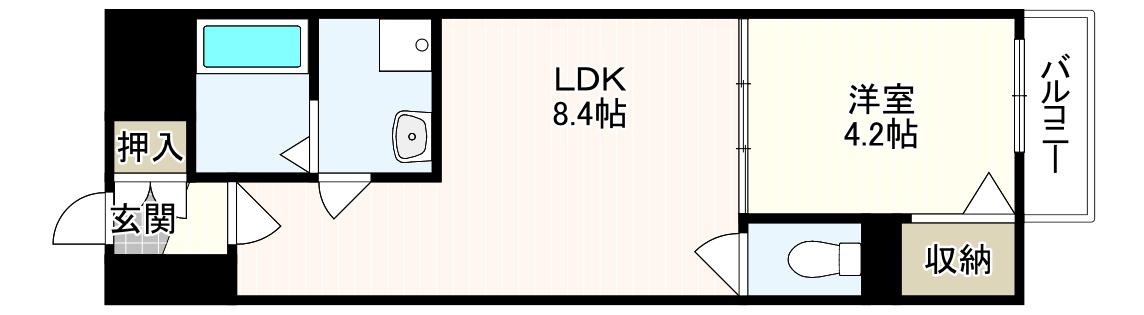 GRANDIR杉本町(1LDK/3階)の間取り写真