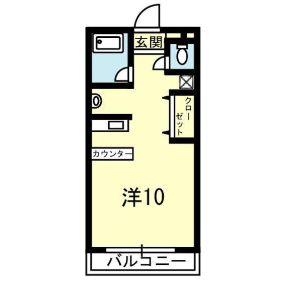ハイエスト御領(1K/3階)の間取り写真