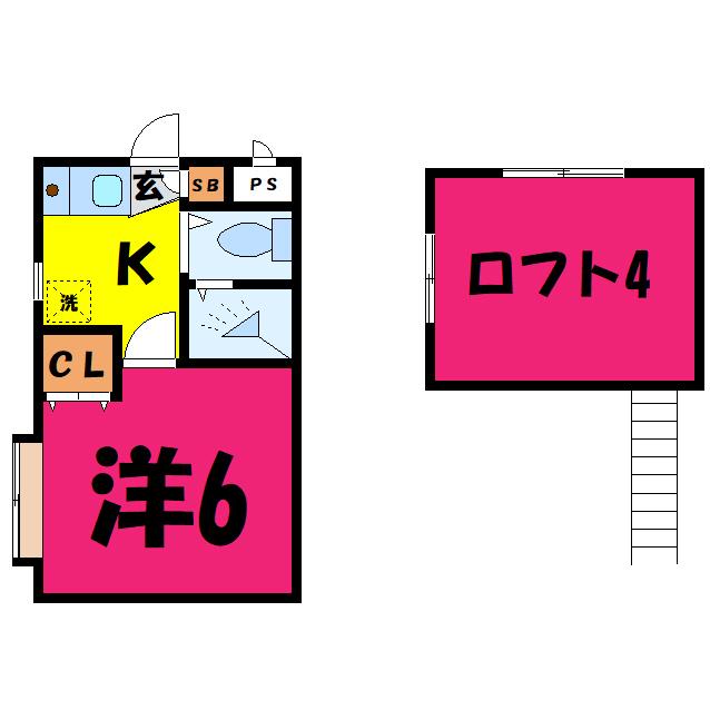クレールM52(1K/2階)の間取り写真