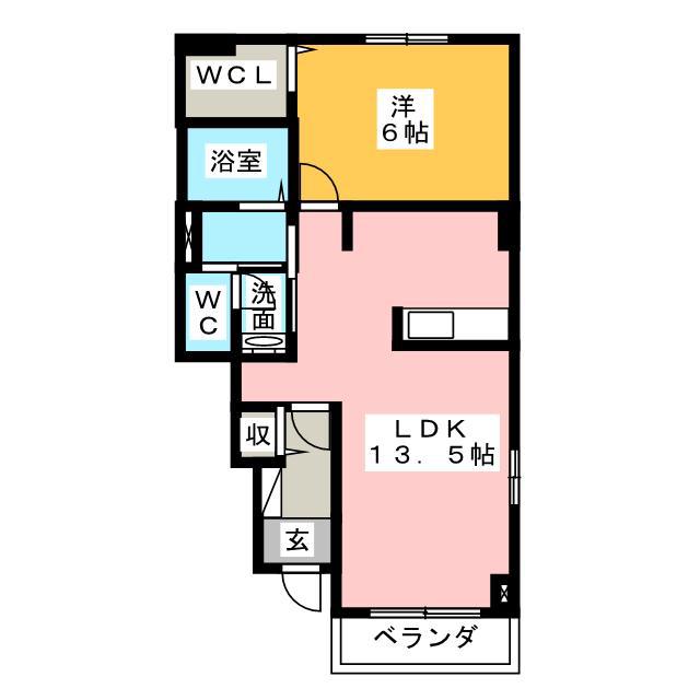 ピュア・チェリィー(1LDK/1階)の間取り写真