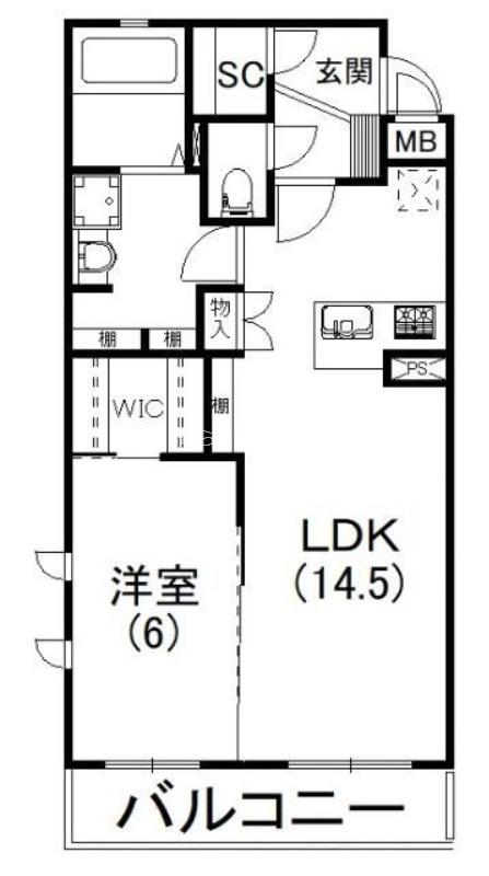 クオーレ ルミノーザ(1LDK/1階)の間取り写真