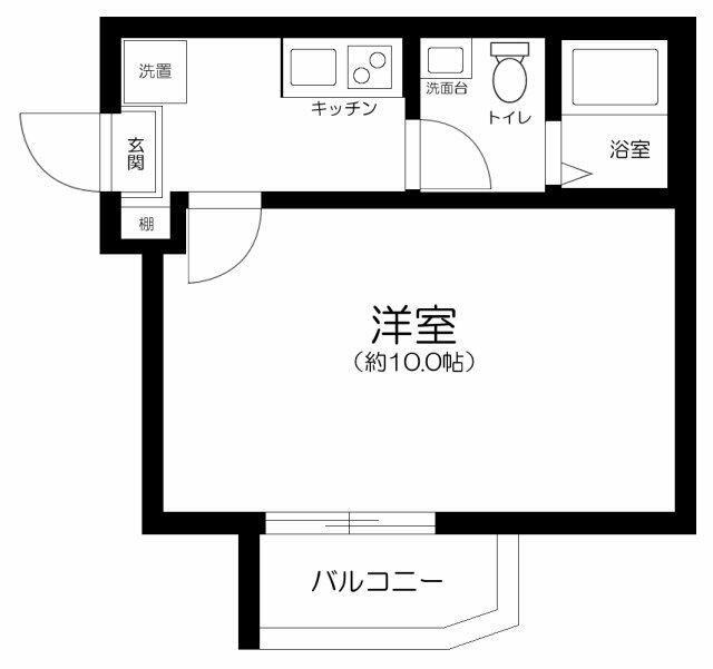 GLUCK船橋(1K/1階)の間取り写真