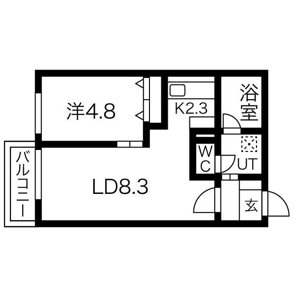 JYUNAII(1LDK/4階)の間取り写真