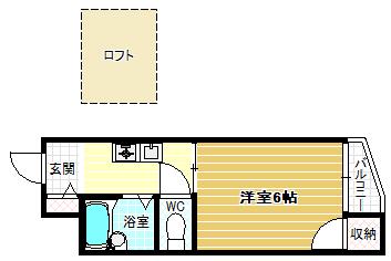 ロイヤルシャトー藤井寺パートII(1K/4階)の間取り写真